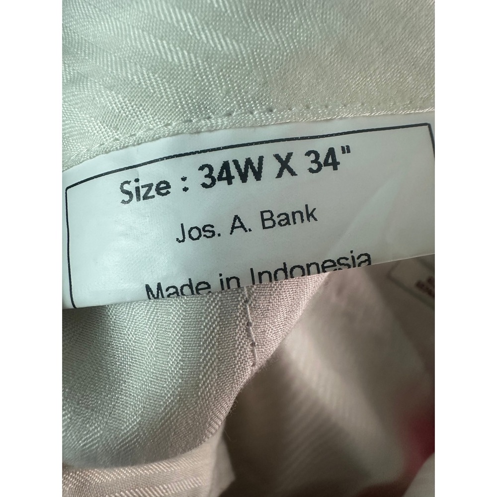 Jos A Bank Linen Suit 42L 34x34 Pink Slim Fit Linen Cotton Blend Separates - Picture 16 of 16
